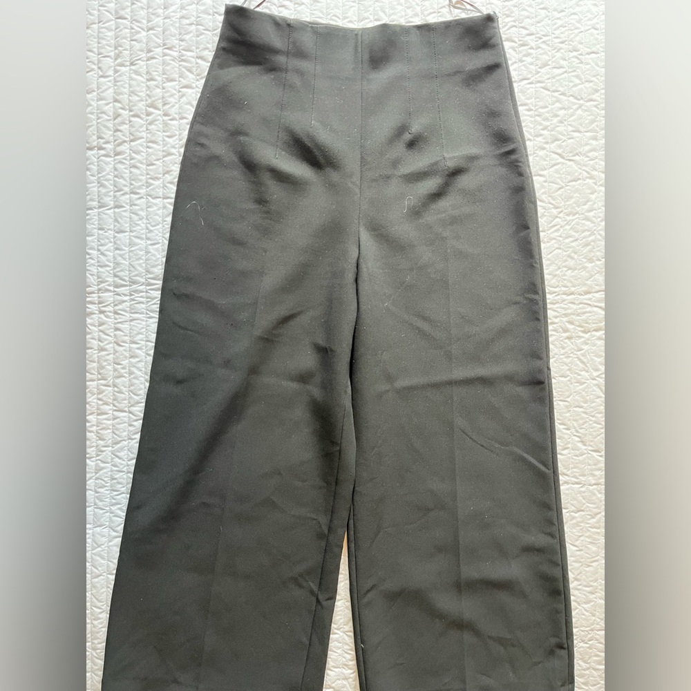 Zara Black Wide-Leg High-Waist Pants
